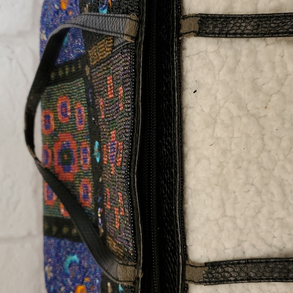 Vintage beaded, Embroidered satchel purse - Picture 8 of 11